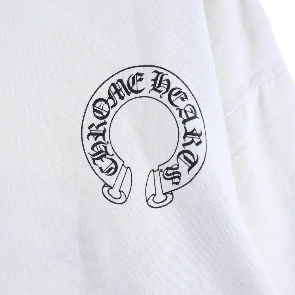 CHROME HEARTS(クロムハーツ) SWTSHRT PLVR バックホースシュー袖フローラルプリントスウェット ホワイト