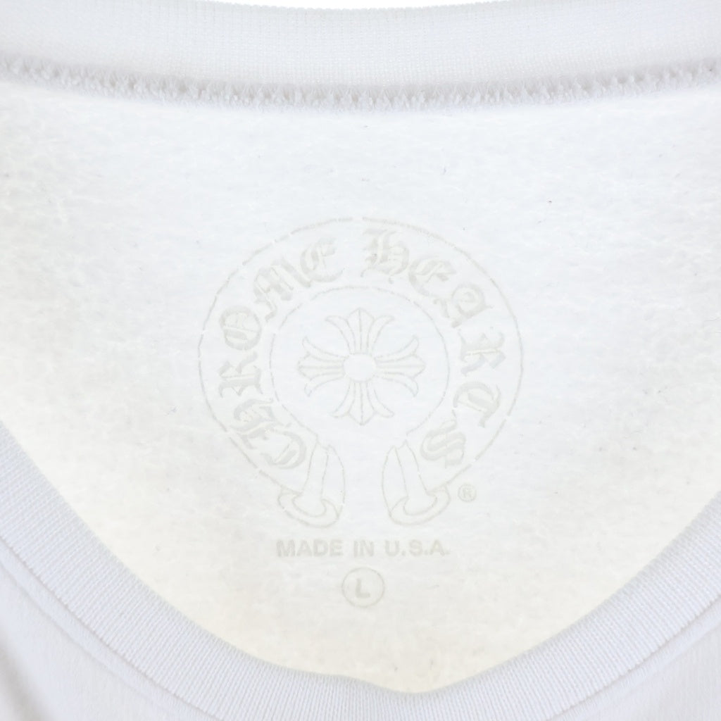 CHROME HEARTS(クロムハーツ) SWTSHRT PLVR バックホースシュー袖フローラルプリントスウェット ホワイト
