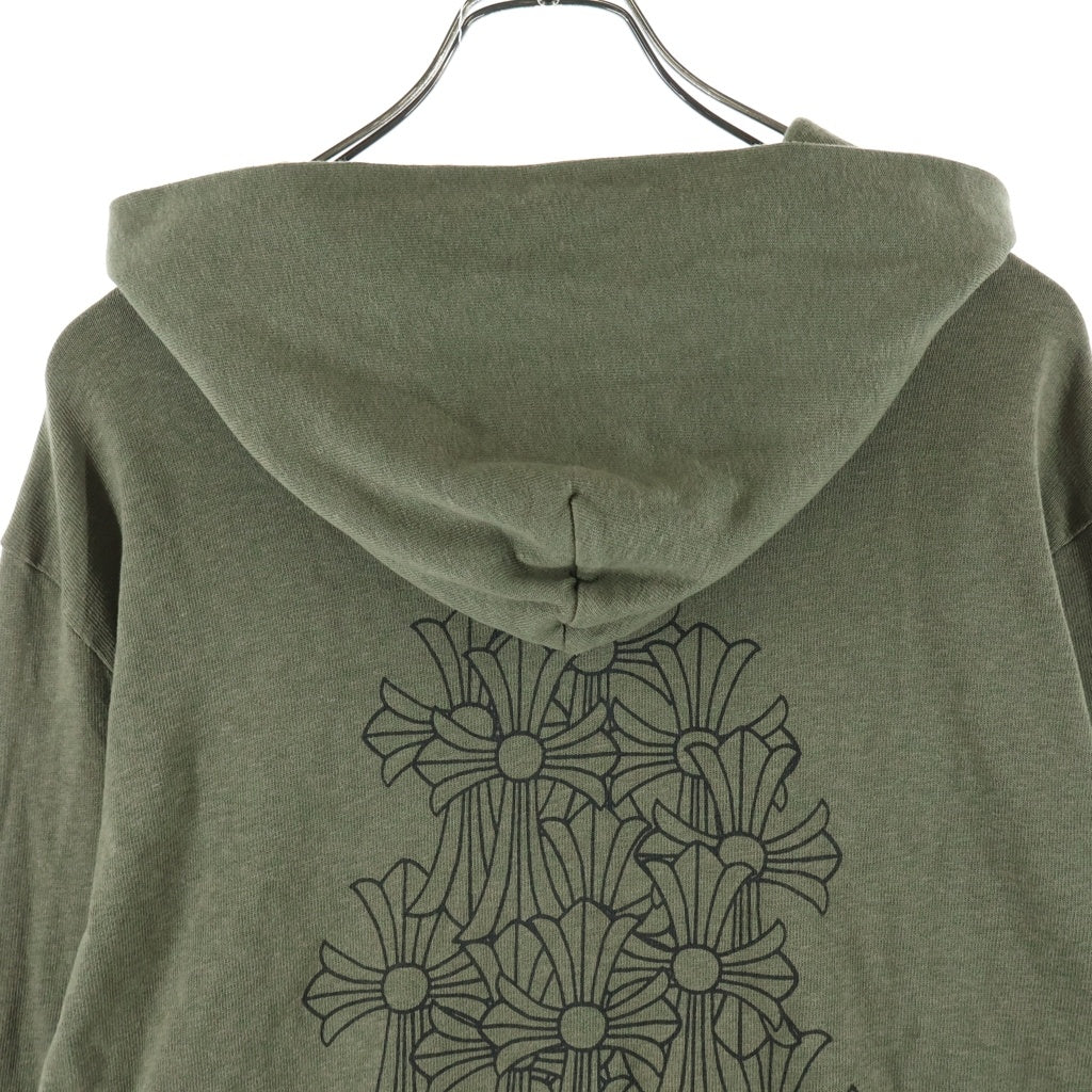 CHROME HEARTS(クロムハーツ) OLD SWTSHRT HD ZIP バックセメタリープリントジップパーカー カーキ