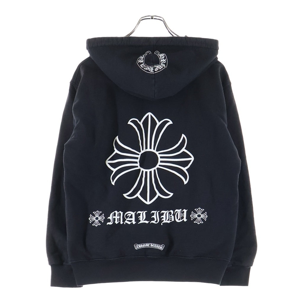 CHROME HEARTS(クロムハーツ) SWTSHRT THRML HD ZIP LTD マリブ限定バックCHプラスプリントジップアップパーカー ブラック/ホワイト