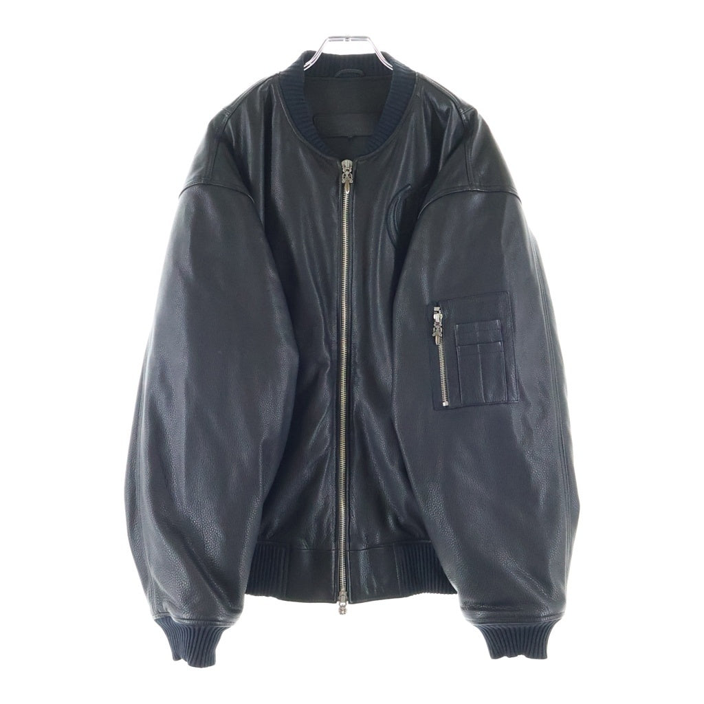 CHROME HEARTS(クロムハーツ) ON TARGET CHロゴパッチレザーボンバージャケットブルゾン ブラック