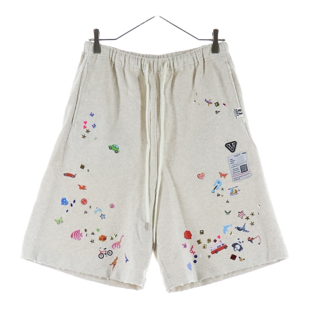 MAISON MIHARAYASUHIRO(メゾンミハラヤスヒロ) 26SS KIDS STICKER SHORTS J16SP733 総柄スウェット ショートパンツ ベージュ