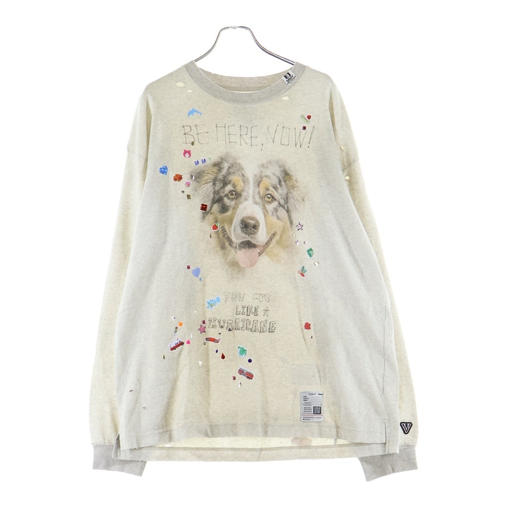 MAISON MIHARAYASUHIRO(メゾンミハラヤスヒロ) Embellished Distressed Long Sleeves Tee ドッグプリント ディストレスド ロングスリーブ Tシャツ