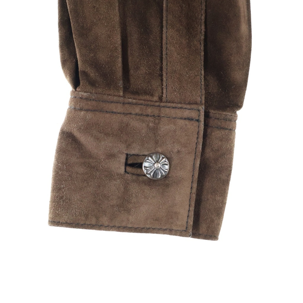 CHROME HEARTS(クロムハーツ) CROSS BALL SUEDE LEATHER JACKET クロスボールボタン スエードレザー ジャケット ブラウン