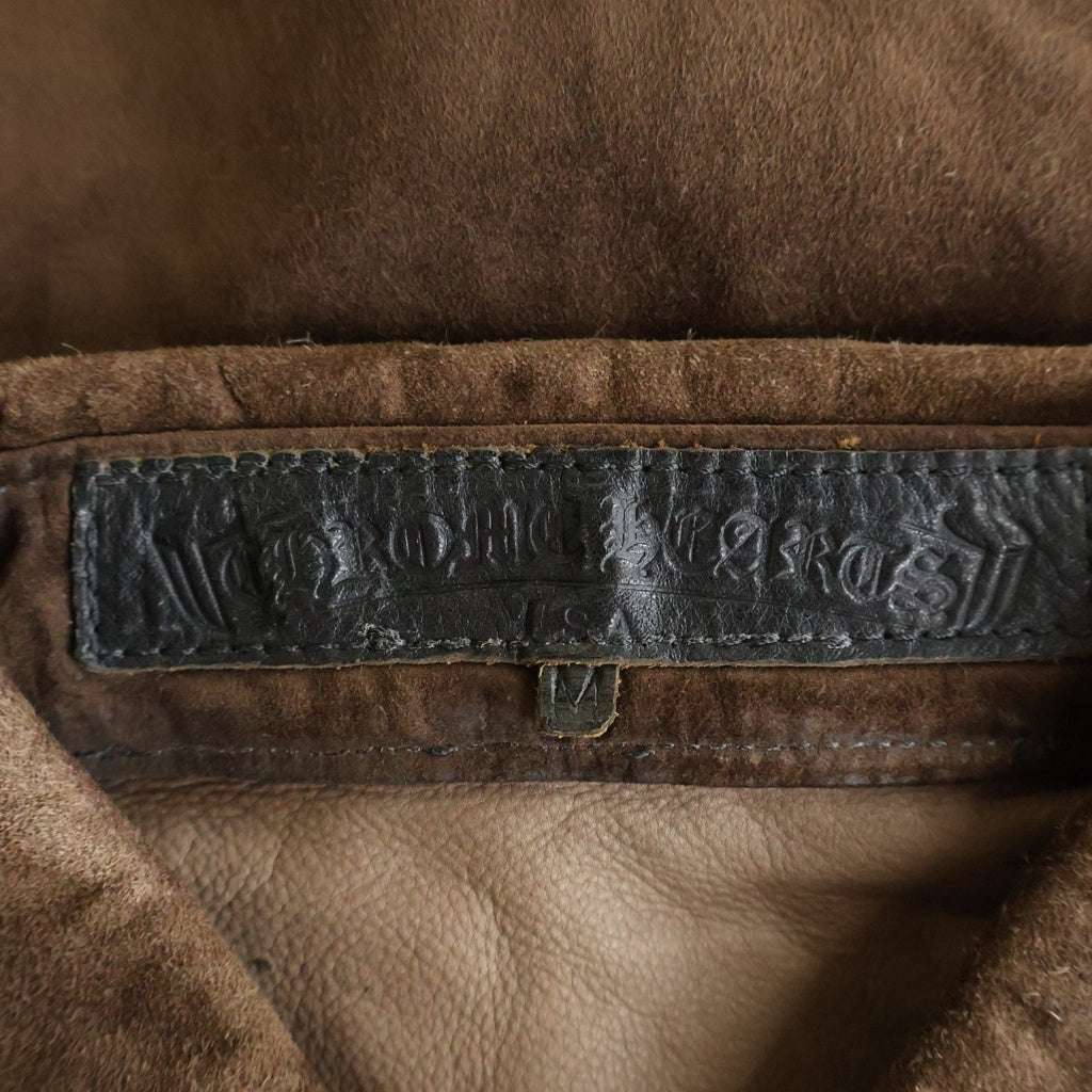 CHROME HEARTS(クロムハーツ) CROSS BALL SUEDE LEATHER JACKET クロスボールボタン スエードレザー ジャケット ブラウン