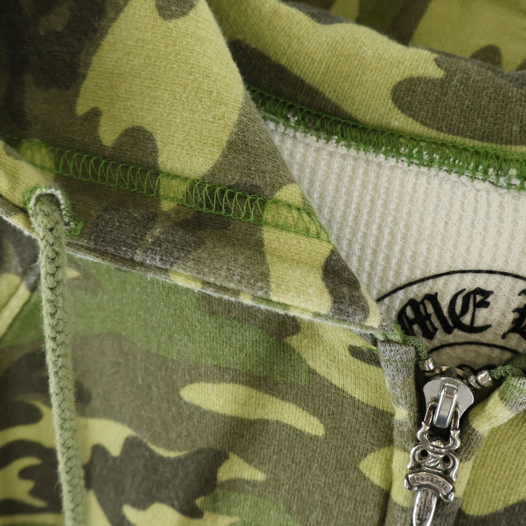 CHROME HEARTS(クロムハーツ) OLD THRML SWTSHRT HD ZIP CH PLUS 袖CHプラスプリント ジップアップ パーカー カモフラージュ/イエロー