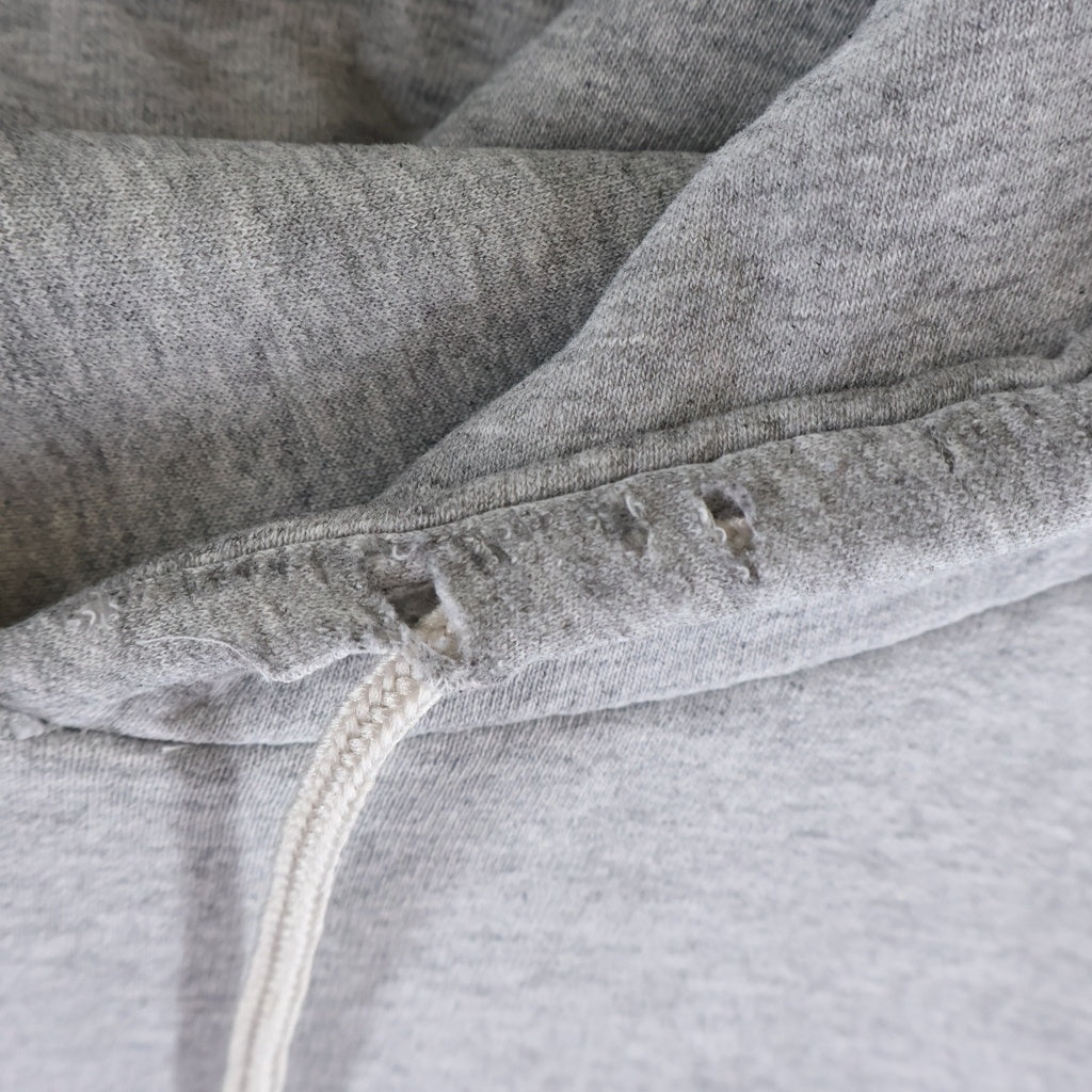 CHROME HEARTS(クロムハーツ) OLD THRML SWTSHRT HD ZIP 裏地サーマル バックスクロールプリント ダガージップアップパーカー グレー/メタリックシルバー