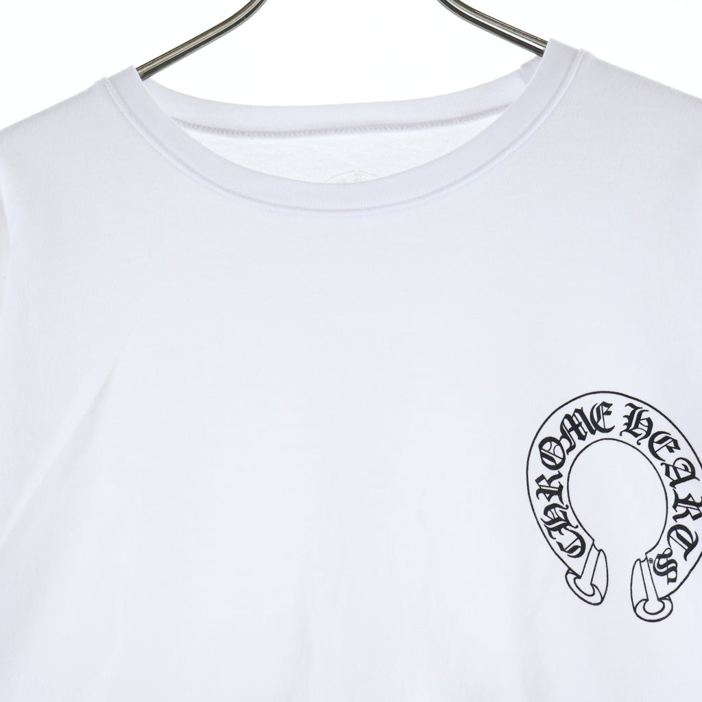 CHROME HEARTS(クロムハーツ) SWTSHRT PLVR 袖フローラルバックホースシュープリントスウェット ホワイト