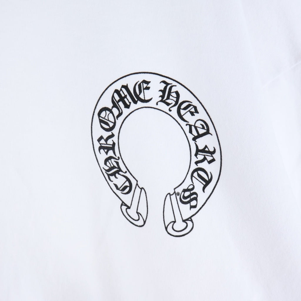 CHROME HEARTS(クロムハーツ) SWTSHRT PLVR 袖フローラルバックホースシュープリントスウェット ホワイト