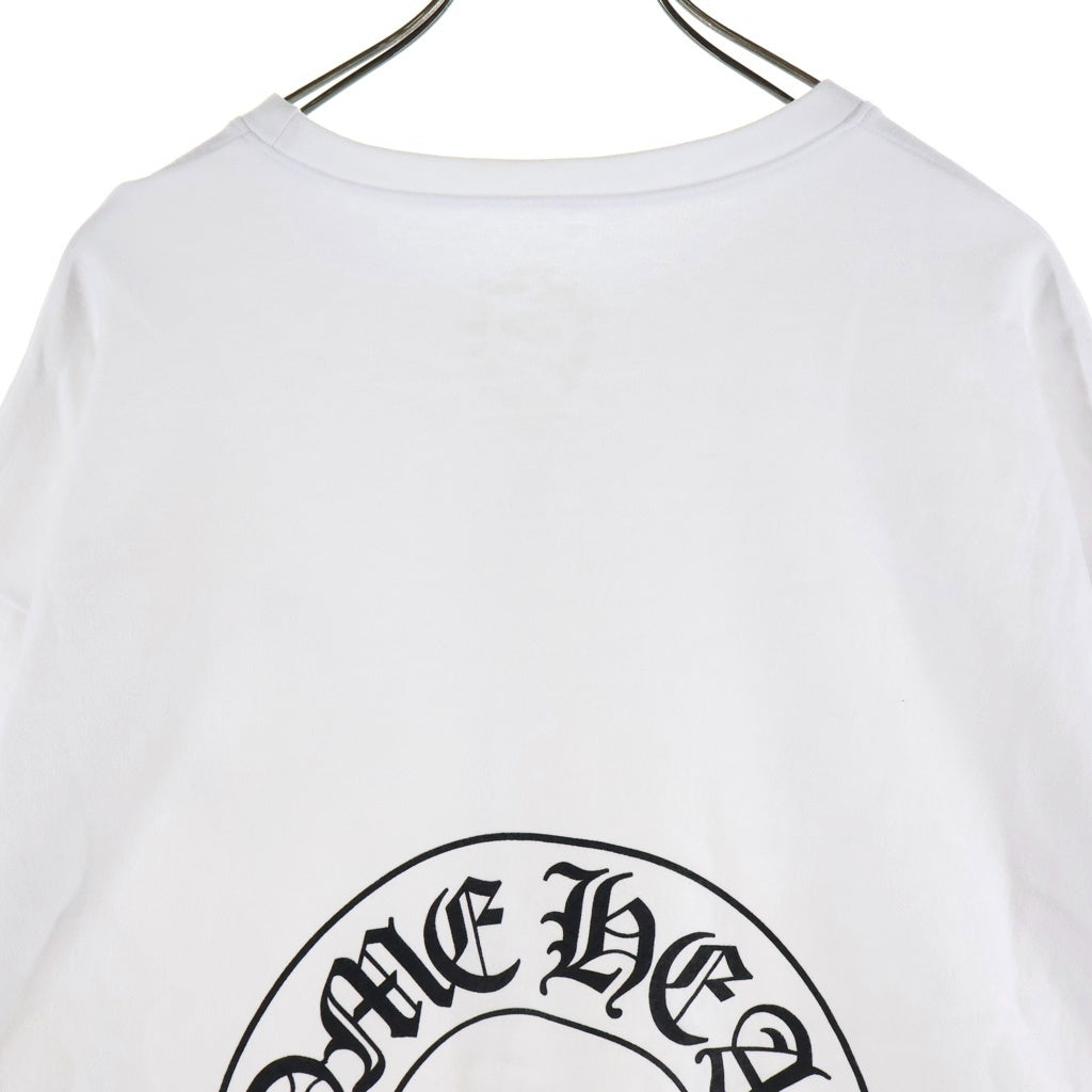 CHROME HEARTS(クロムハーツ) SWTSHRT PLVR 袖フローラルバックホースシュープリントスウェット ホワイト