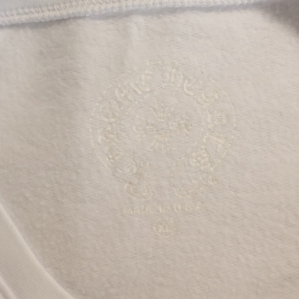 CHROME HEARTS(クロムハーツ) SWTSHRT PLVR 袖フローラルバックホースシュープリントスウェット ホワイト