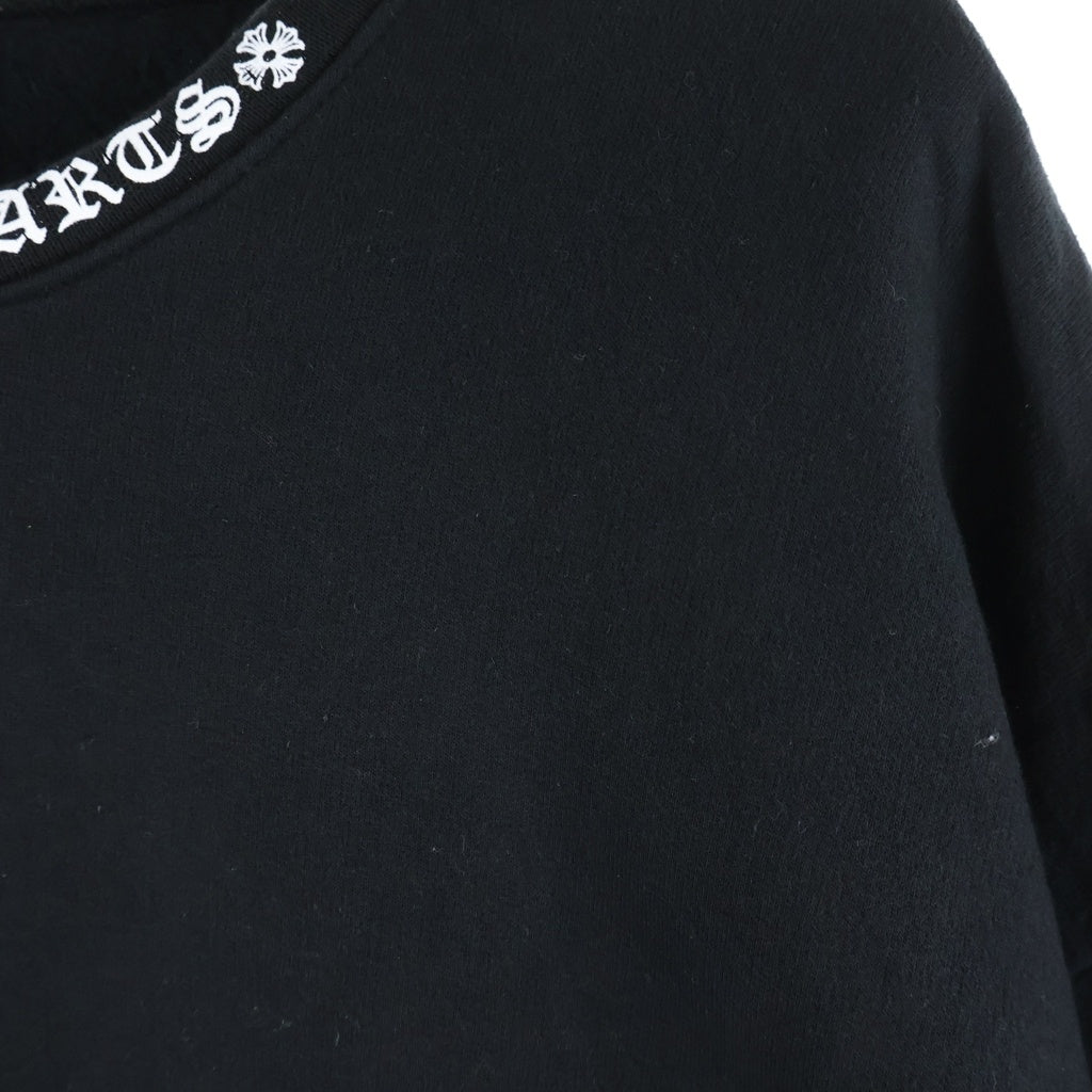 CHROME HEARTS(クロムハーツ) Neck Logo Crewneck Sweatshirt ネックロゴ クルーネックスウェットシャツ トレーナー 袖ロゴプリント ブラック