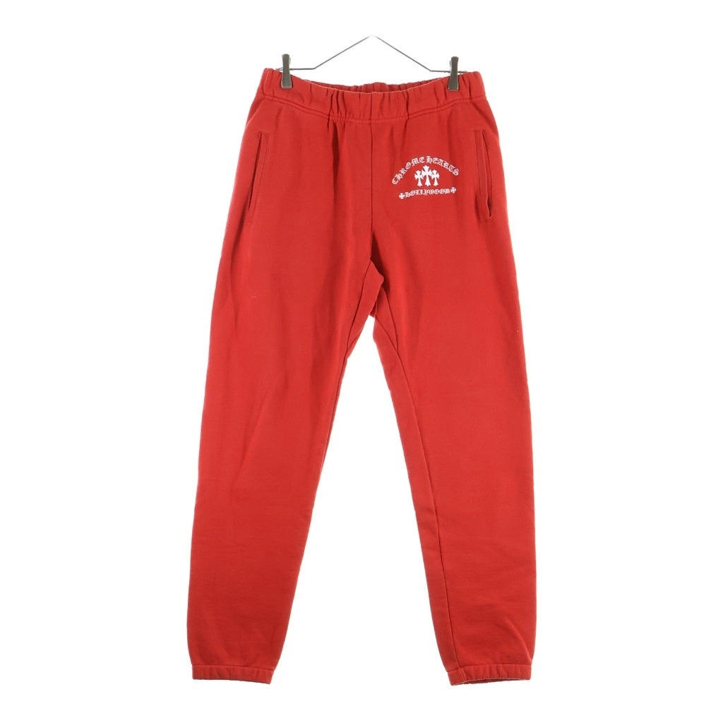 CHROME HEARTS(クロムハーツ) Y NOT CEMETERY CROSS KING TACO SWEAT PANTS セメタリークロス刺繍 スウェット パンツ レッド