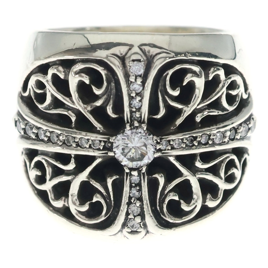 CHROME HEARTS(クロムハーツ) CLASSIC OVAL P D/A クラシックオーバルクロス PAVEダイヤ シルバーリング