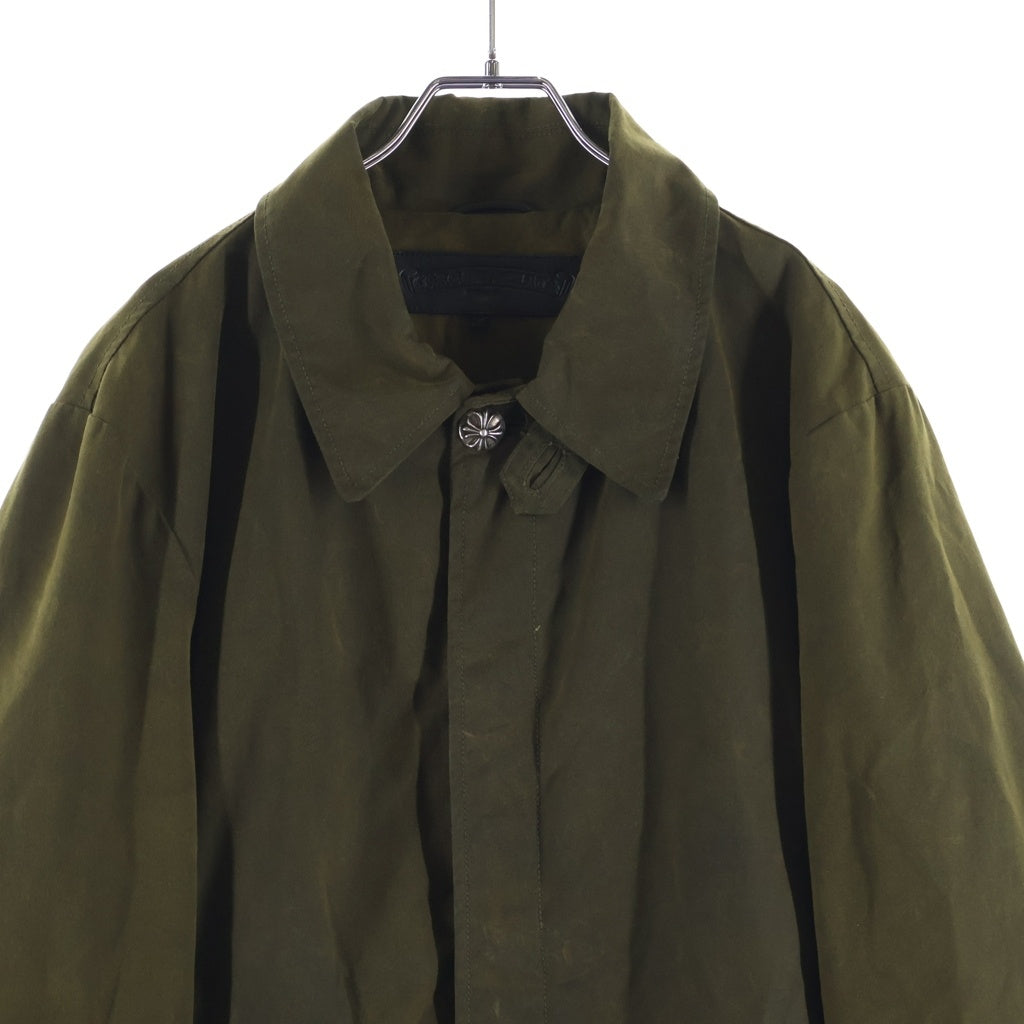 CHROME HEARTS(クロムハーツ) KOREA LTD OIL LEATHER JACKET クロスボールボタンオイルレザーコート 韓国限定 カーキ