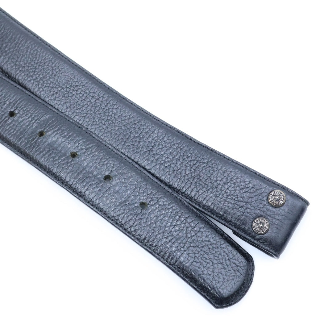 CHROME HEARTS(クロムハーツ) 1.5 STRAP 1.5インチ ホースシューリベッツ レザーベルトストラップ ブラック レディース