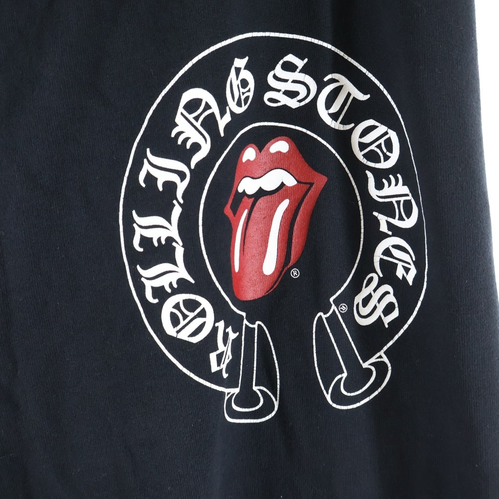 CHROME HEARTS(クロムハーツ) OLD ×The Rolling Stones Lip And Tongue オールド ザ ローリングストーンズ リップアンドタン フローラルプリントスウェットパンツ ブラック