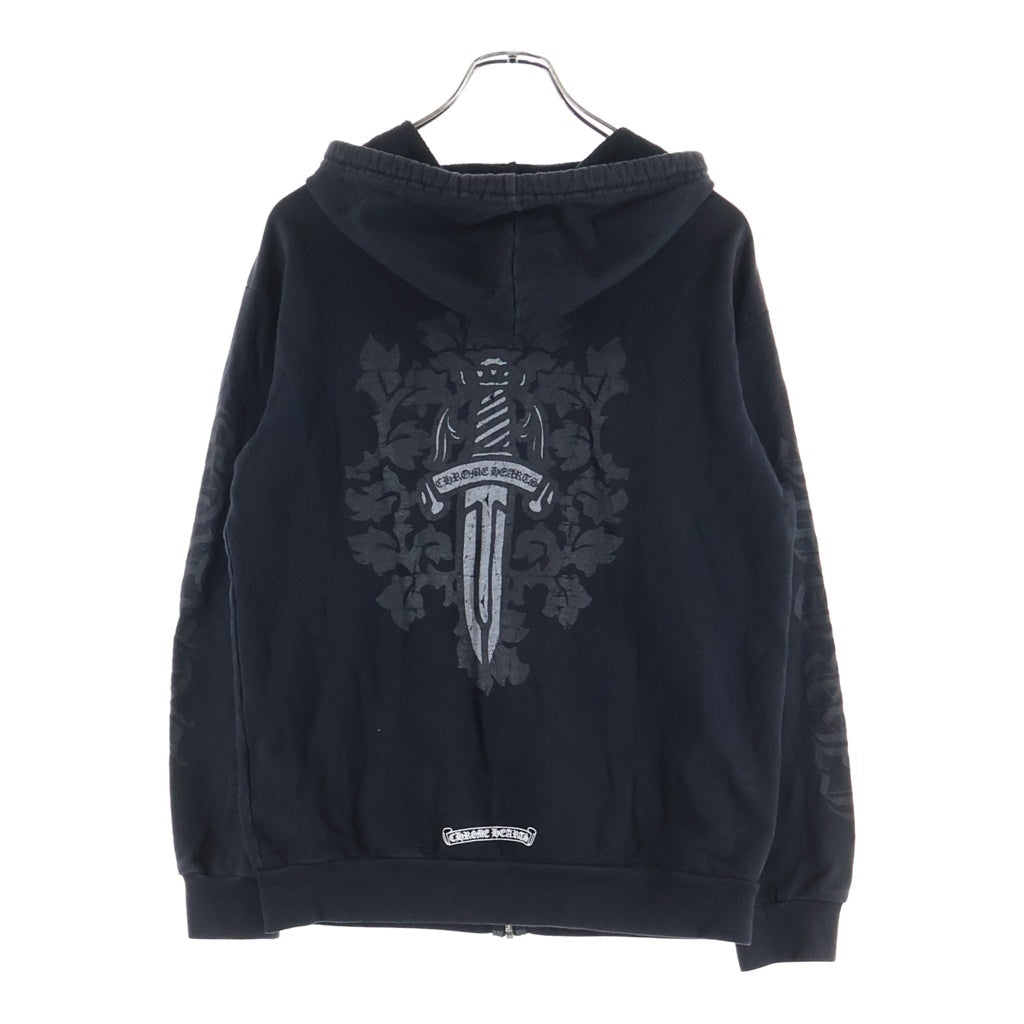 CHROME HEARTS(クロムハーツ) SWTSHRT HD ZIP バックヴァインダガープリントジップアップパーカー ブラック
