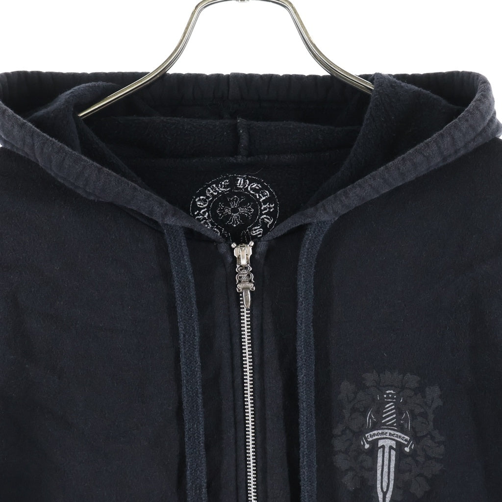 CHROME HEARTS(クロムハーツ) SWTSHRT HD ZIP バックヴァインダガープリントジップアップパーカー ブラック