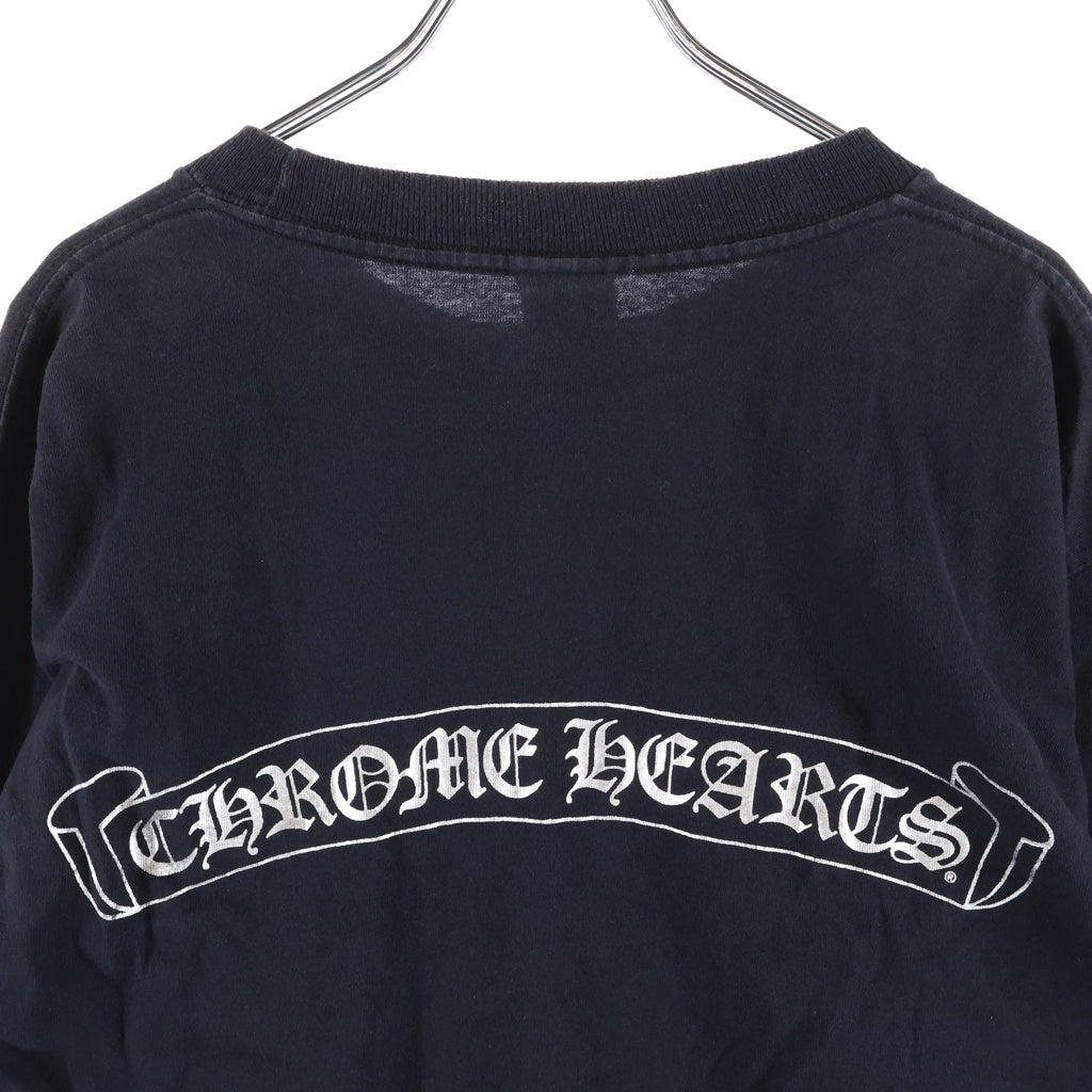 CHROME HEARTS(クロムハーツ) OLD L/S オールド 袖英字バックスクロールラベルプリント 長袖Tシャツカットソー ブラック/シルバー