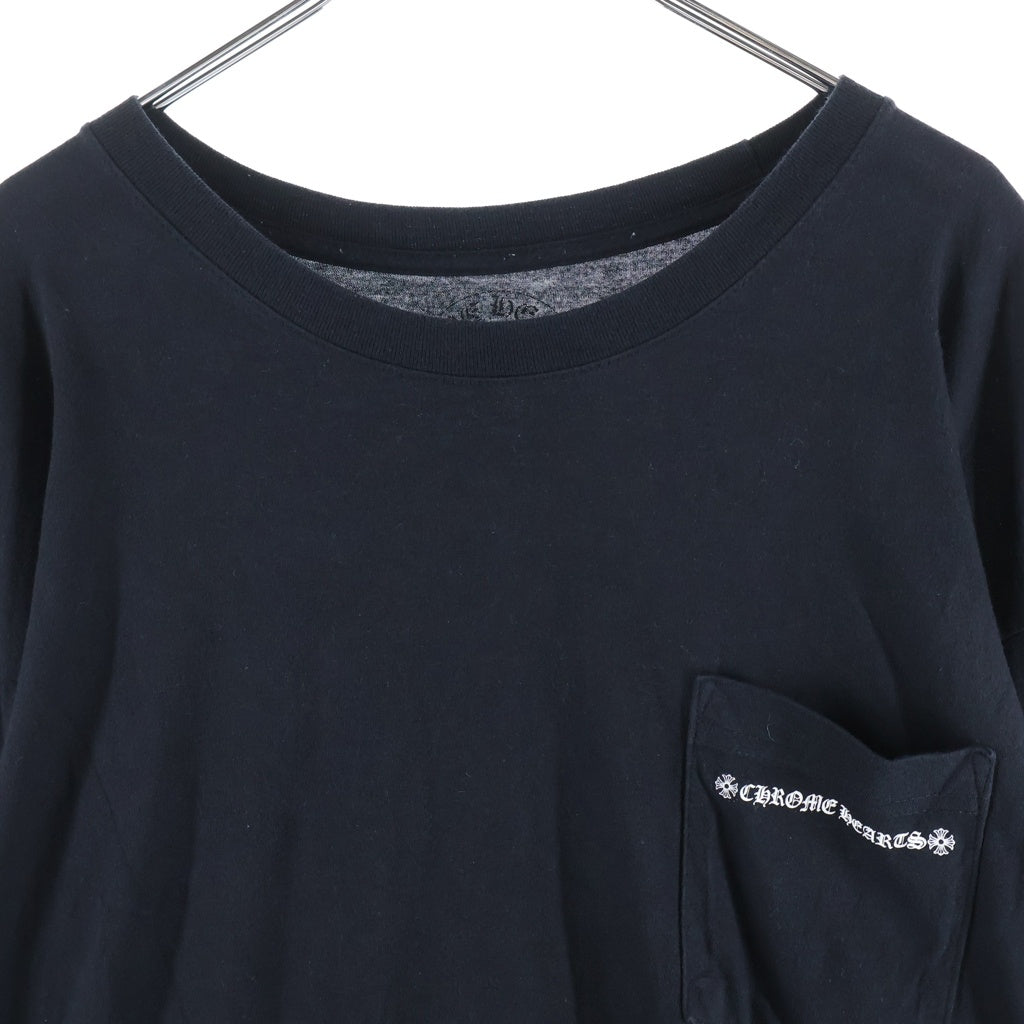 CHROME HEARTS(クロムハーツ) Cemetery Cross Tire Track L/S Tee バックセメタリークロス タイヤトラックプリント長袖Tシャツ ブラック