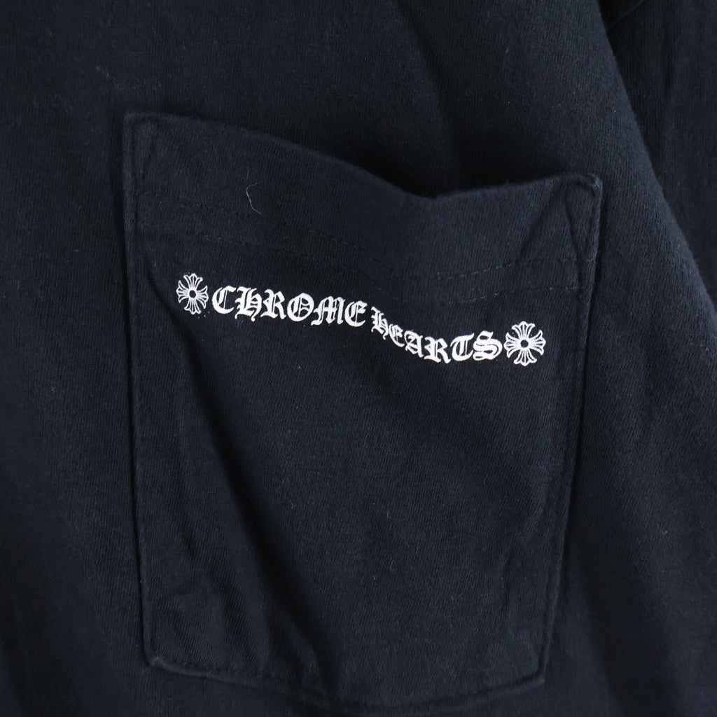 CHROME HEARTS(クロムハーツ) Cemetery Cross Tire Track L/S Tee バックセメタリークロス タイヤトラックプリント長袖Tシャツ ブラック