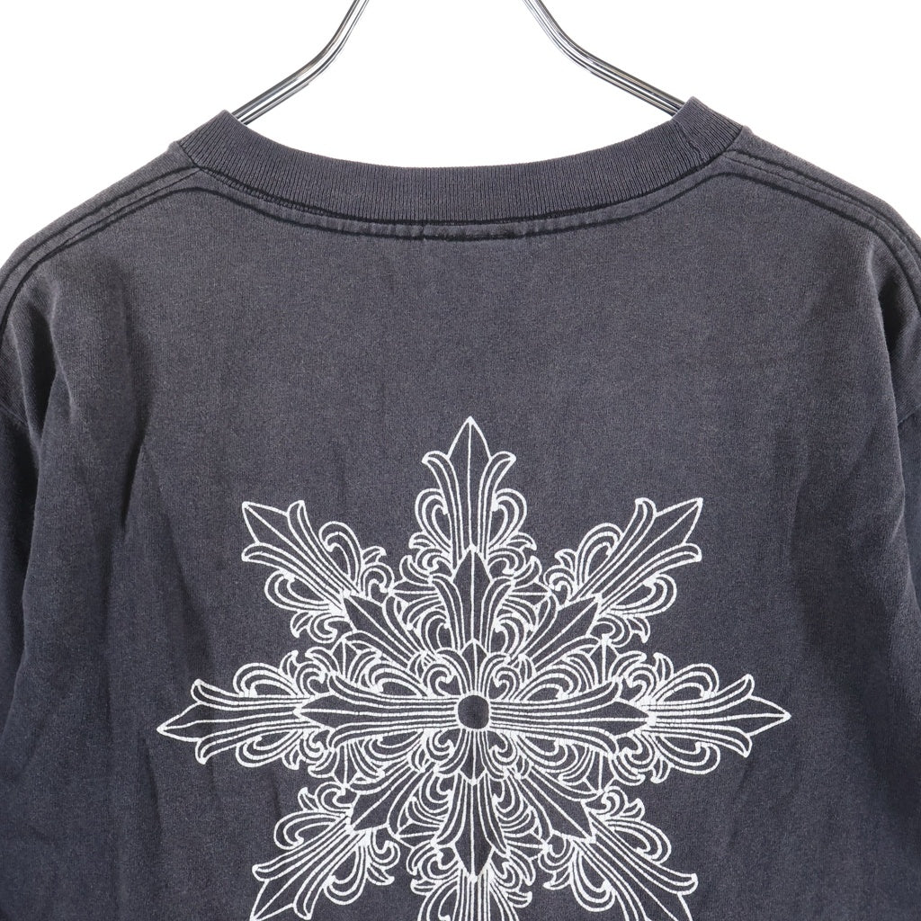 CHROME HEARTS(クロムハーツ) OLD FLOLAL CROSS SNOW FLAKE L/S TEE オールド フローラルクロススノーフレーク 長袖Tシャツ ブラック/シルバー