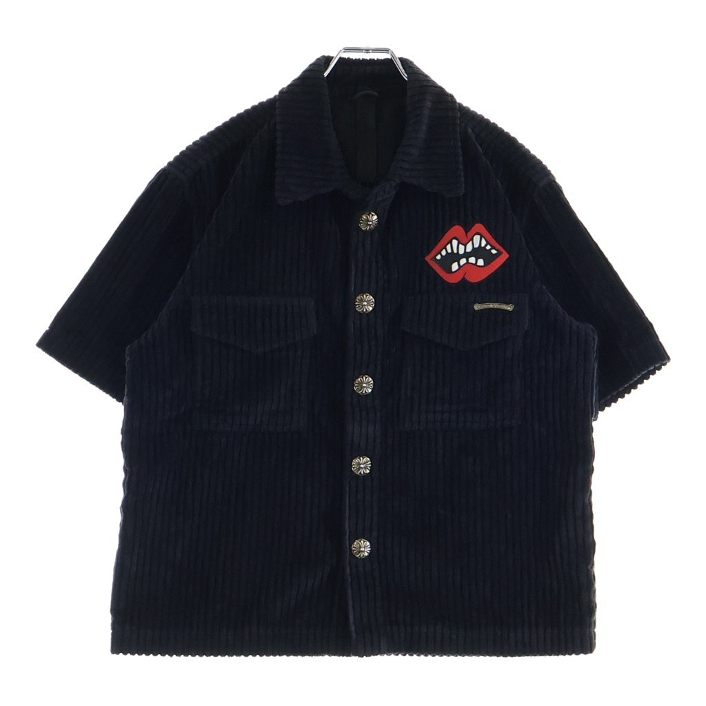 CHROME HEARTS(クロムハーツ) MATTY BOY PPO U THE 69 マッティボーイ コーデュロイ半袖シャツ ブラック/レッド