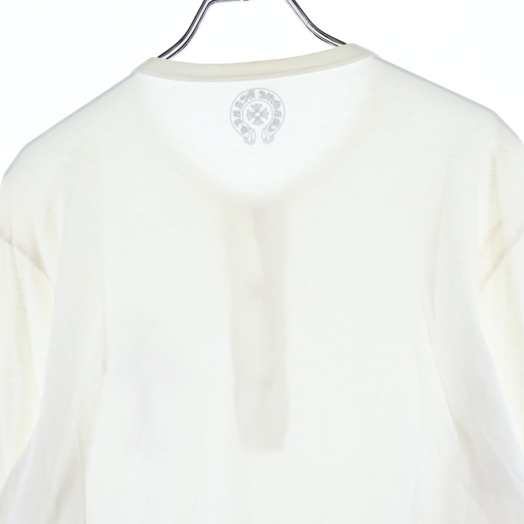 CHROME HEARTS(クロムハーツ) LS HNLY ロゴバックプリント ヘンリーネック 長袖サーマルTシャツ カットソー ホワイト