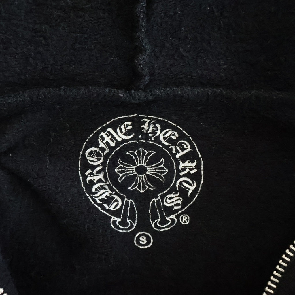 CHROME HEARTS(クロムハーツ) OLD SWTSHRT HD ZIP バックセメタリープリントジップパーカー ブラック/ホワイト