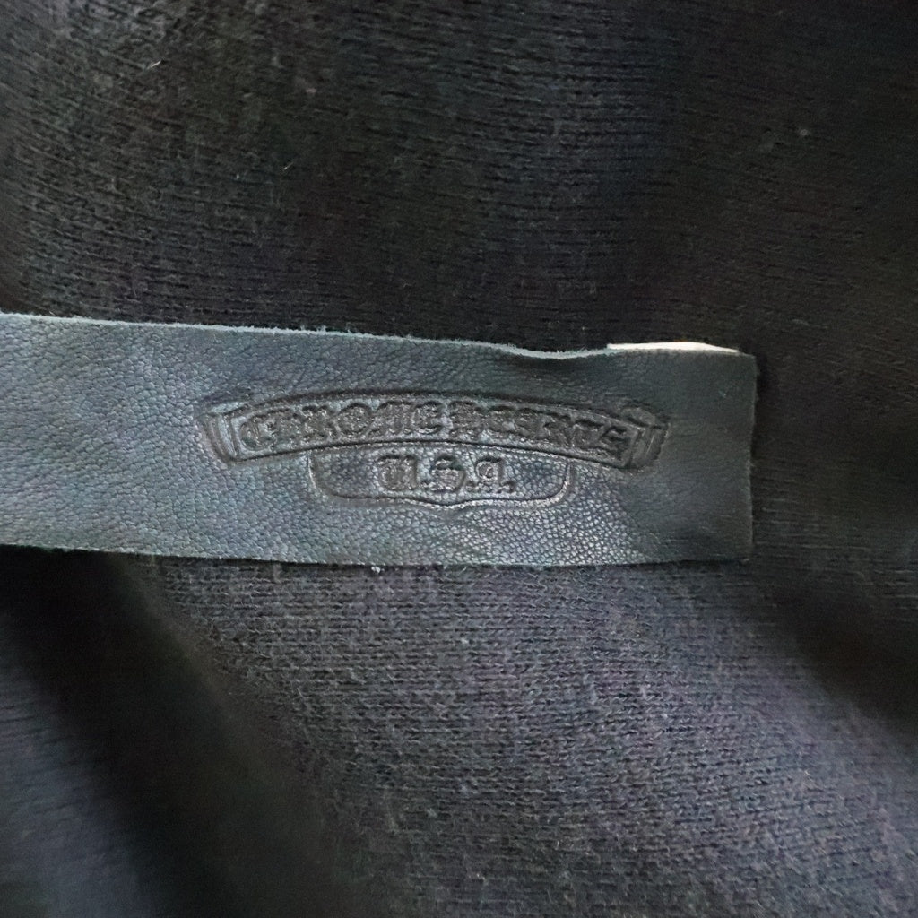 CHROME HEARTS(クロムハーツ) Y NOT 袖レザー切り替えクロスパッチプルオーバーパーカー
