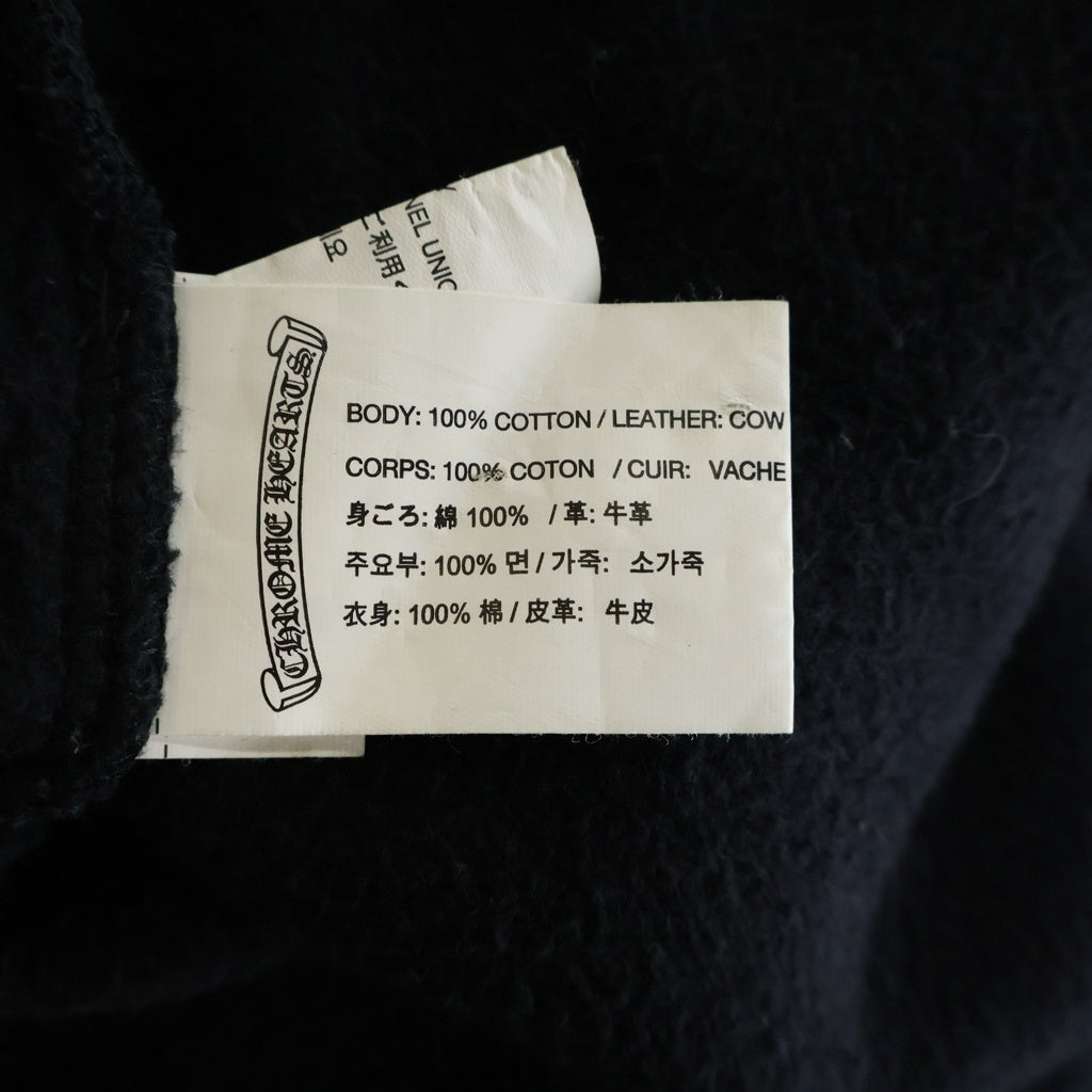 CHROME HEARTS(クロムハーツ) Y NOT 袖レザー切り替えクロスパッチプルオーバーパーカー
