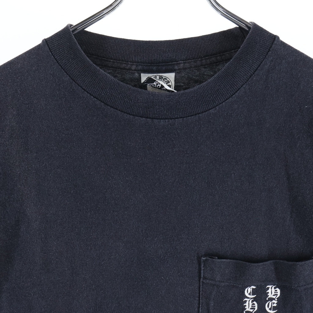 CHROME HEARTS(クロムハーツ) OLD SCROLL LOGO L/S TEE オールド スクロールロゴ クルーネック長袖Tシャツ ロングスリーブカットソー ブラック/ホワイト