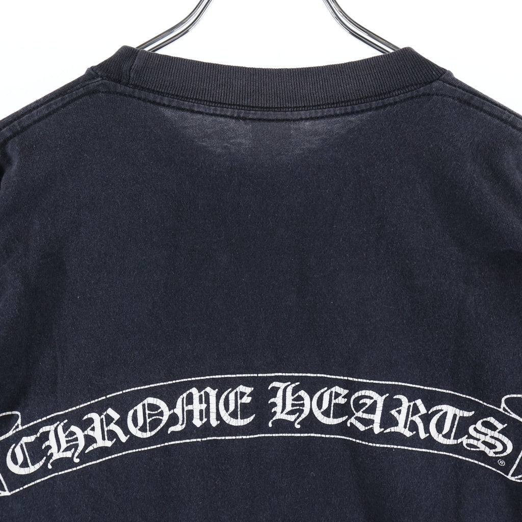 CHROME HEARTS(クロムハーツ) OLD SCROLL LOGO L/S TEE オールド スクロールロゴ クルーネック長袖Tシャツ ロングスリーブカットソー ブラック/ホワイト