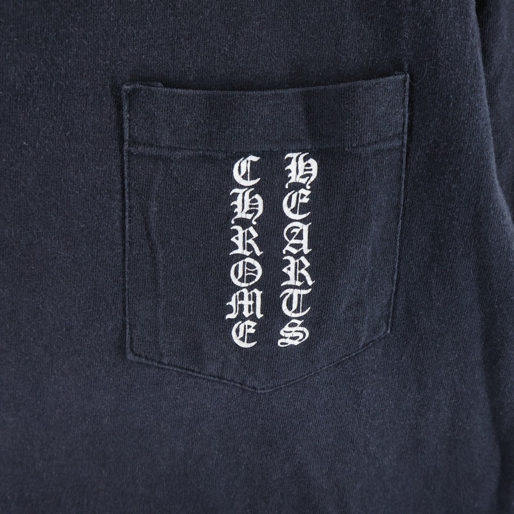 CHROME HEARTS(クロムハーツ) OLD SCROLL LOGO L/S TEE オールド スクロールロゴ クルーネック長袖Tシャツ ロングスリーブカットソー ブラック/ホワイト