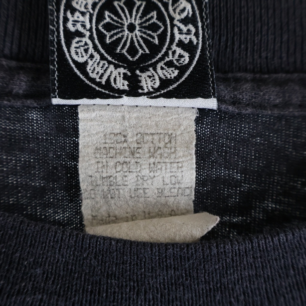 CHROME HEARTS(クロムハーツ) OLD SCROLL LOGO L/S TEE オールド スクロールロゴ クルーネック長袖Tシャツ ロングスリーブカットソー ブラック/ホワイト