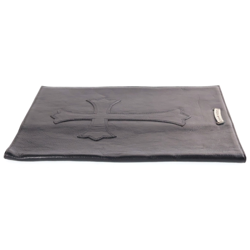 CHROME HEARTS(クロムハーツ) LARGE CROSS PATCH LEATHER BINDER ラージCHクロスパッチ付き レザーノートカバー バインダー ブラック