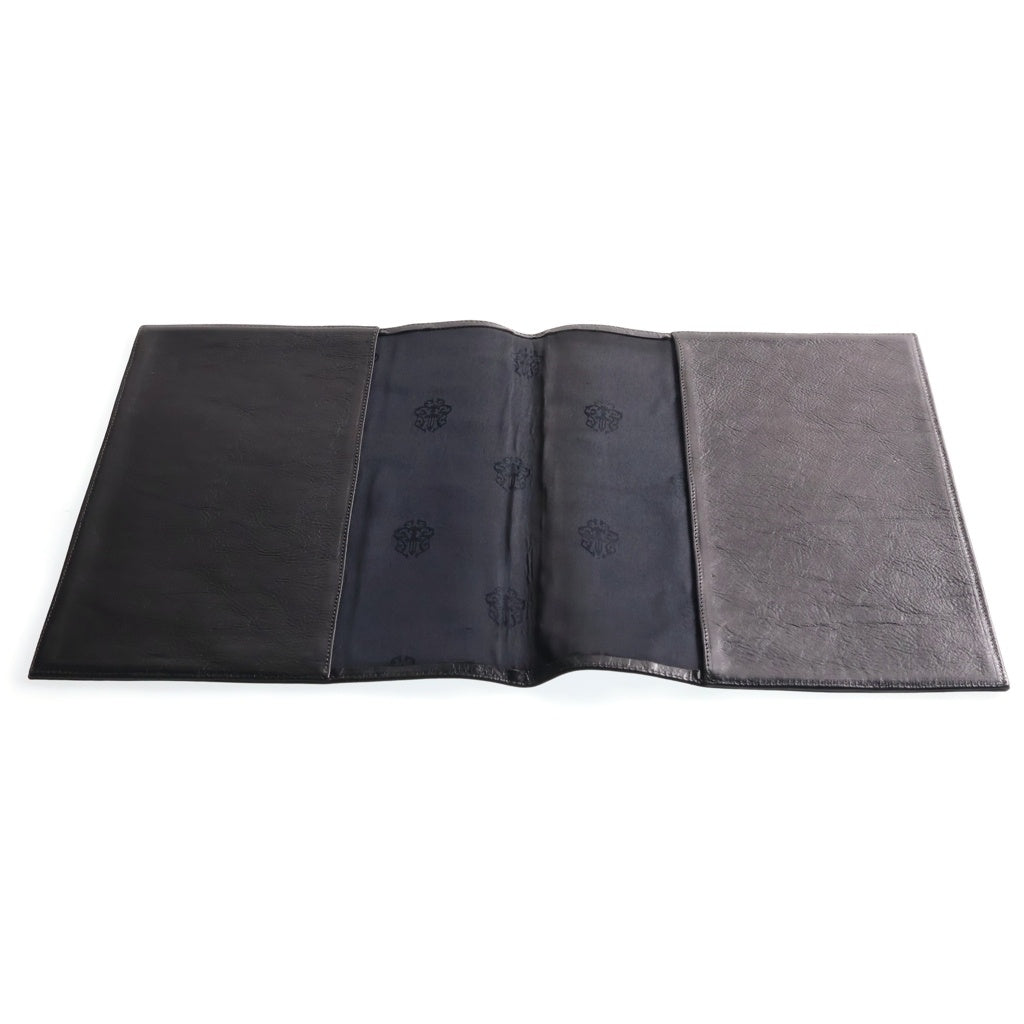 CHROME HEARTS(クロムハーツ) LARGE CROSS PATCH LEATHER BINDER ラージCHクロスパッチ付き レザーノートカバー バインダー ブラック