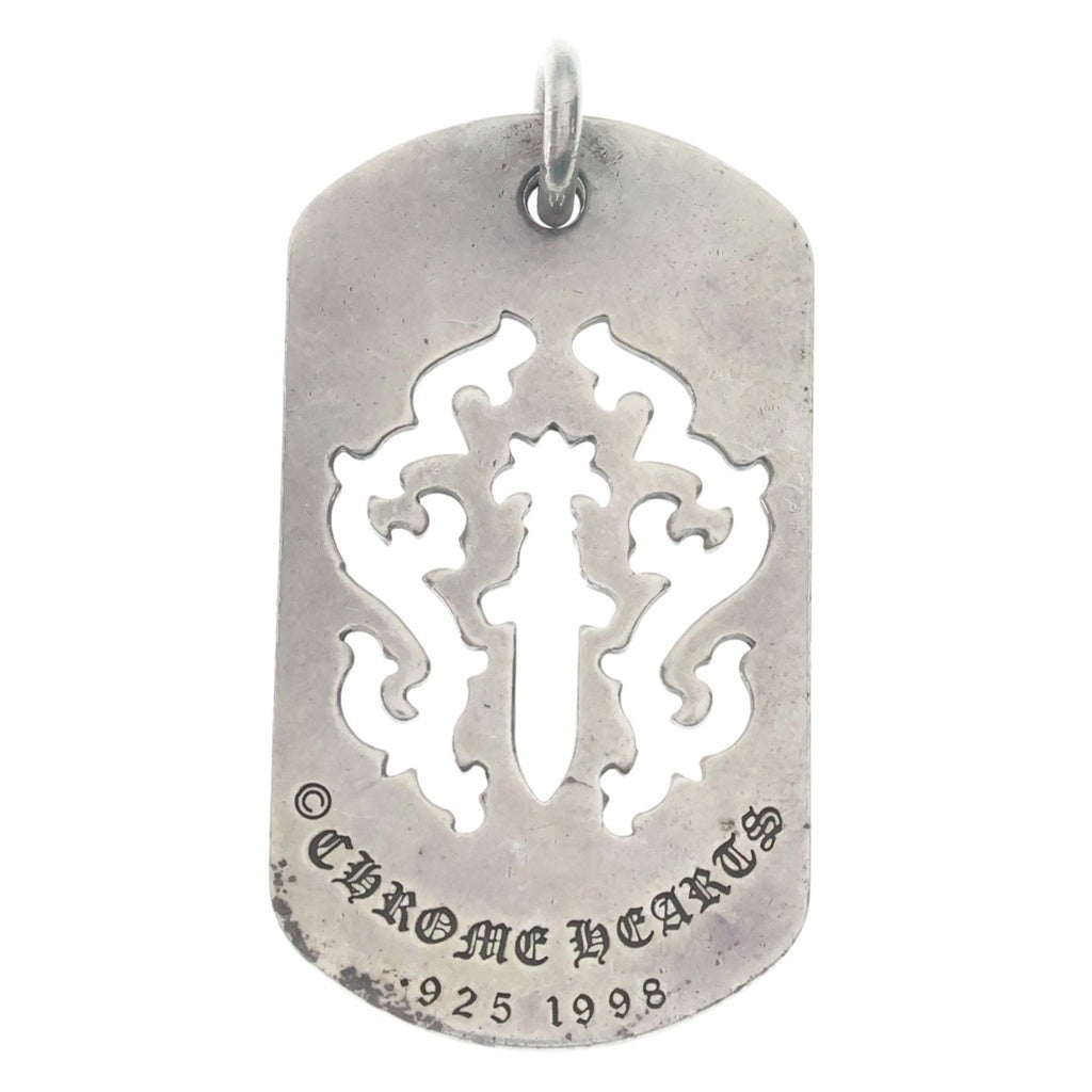 CHROME HEARTS(クロムハーツ) D TAG LRG DAGGER ヴァインダガーカットアウトドッグタグ ラージ ペンダントトップ シルバー BCA240