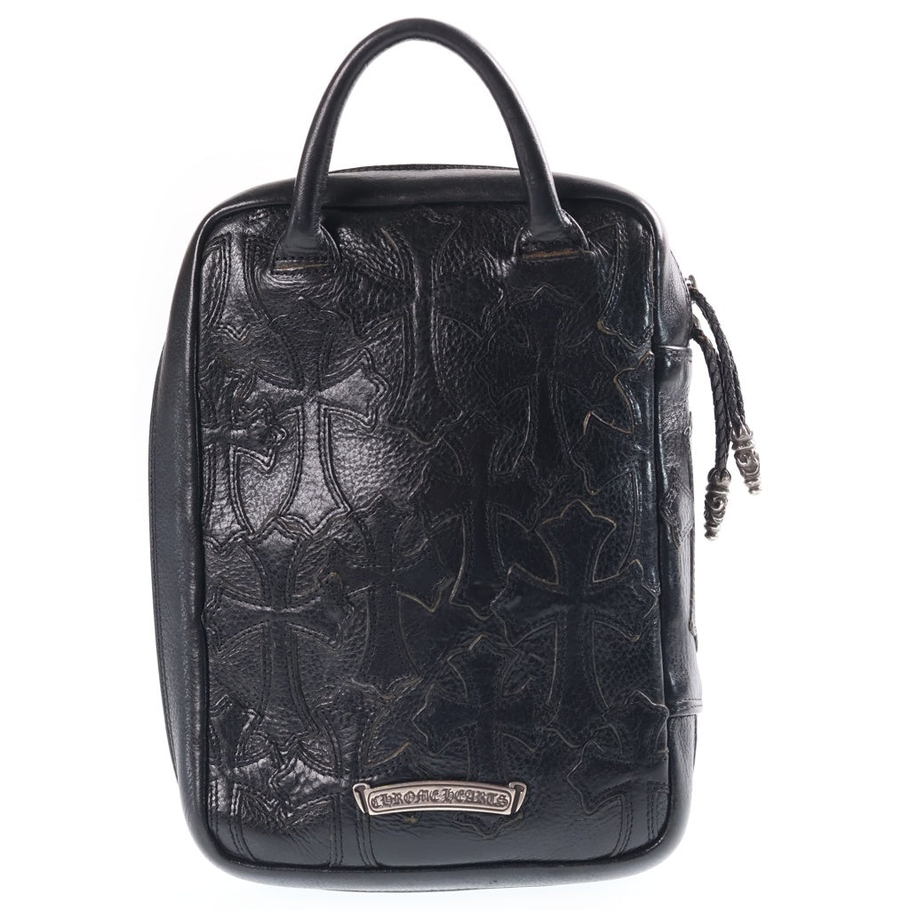 CHROME HEARTS(クロムハーツ) EVERYDAY CARRY SM エブリデイ セメタリークロスパッチレザーハンドバッグ レディース
