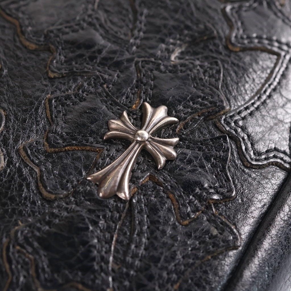 CHROME HEARTS(クロムハーツ) EVERYDAY CARRY SM エブリデイ セメタリークロスパッチレザーハンドバッグ レディース