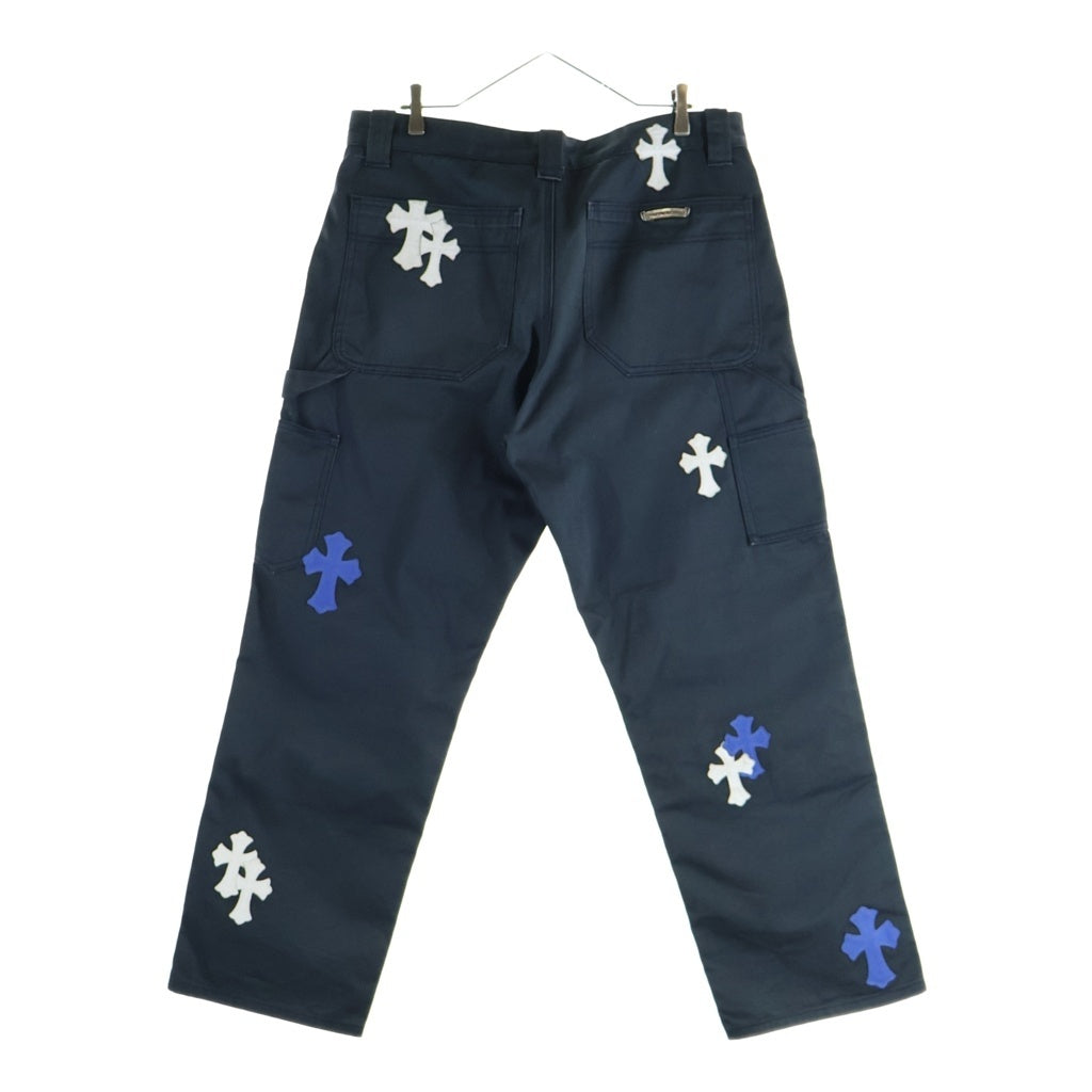 CHROME HEARTS(クロムハーツ) CARPENTER CNVS CEME CRS クロスパッチ付カーペンターロングパンツ ネイビー/ブルー/ホワイト