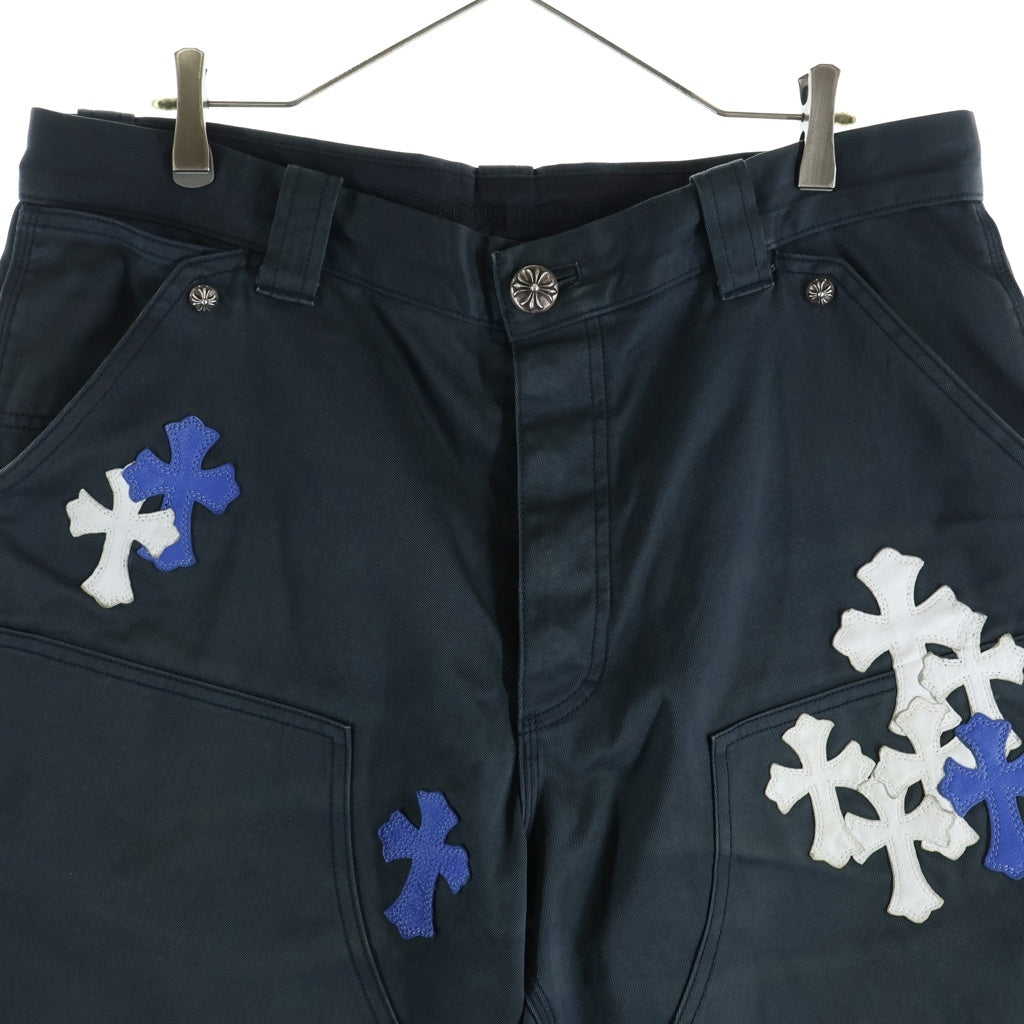 CHROME HEARTS(クロムハーツ) CARPENTER CNVS CEME CRS クロスパッチ付カーペンターロングパンツ ネイビー/ブルー/ホワイト