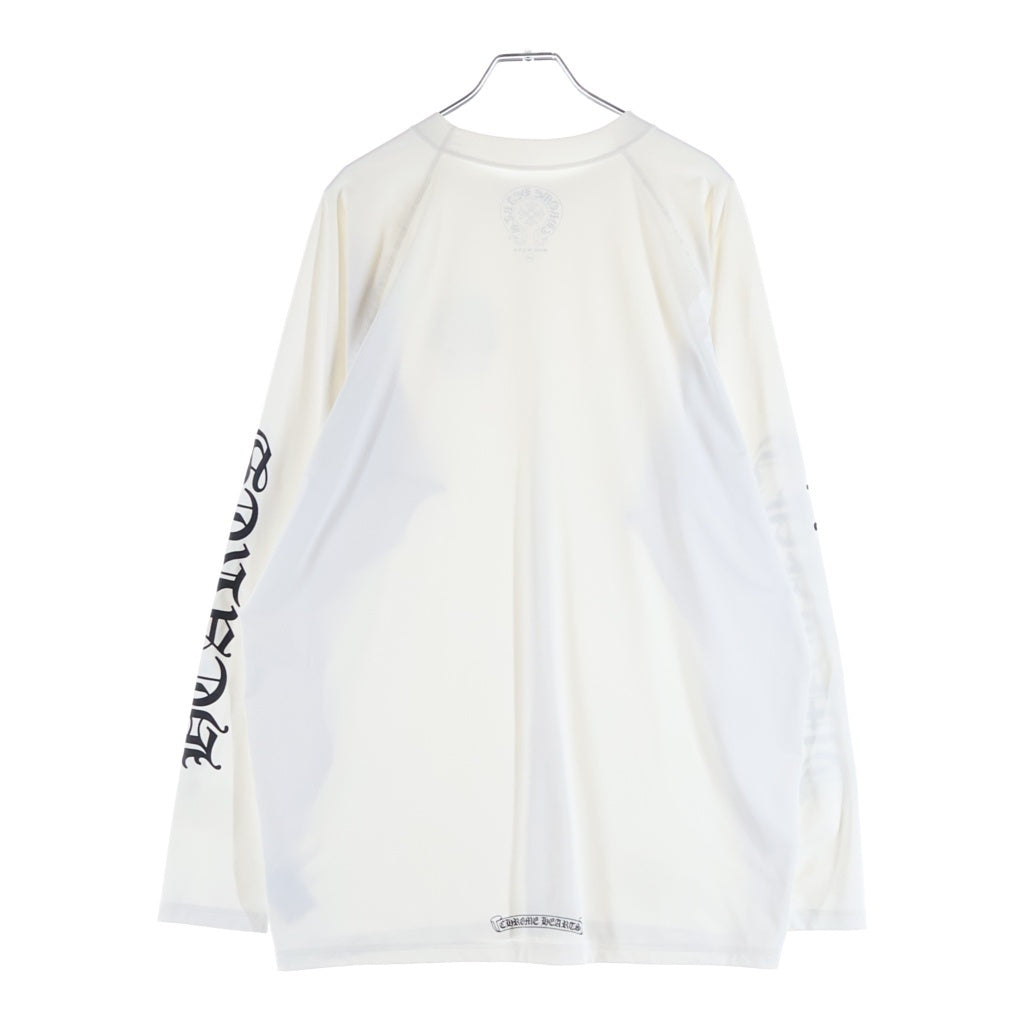 CHROME HEARTS(クロムハーツ) ホースシュー CHプラス オールイングリッシュ ロングスリーブカットソー ラッシュガード 長袖Tシャツ ホワイト/ブラック