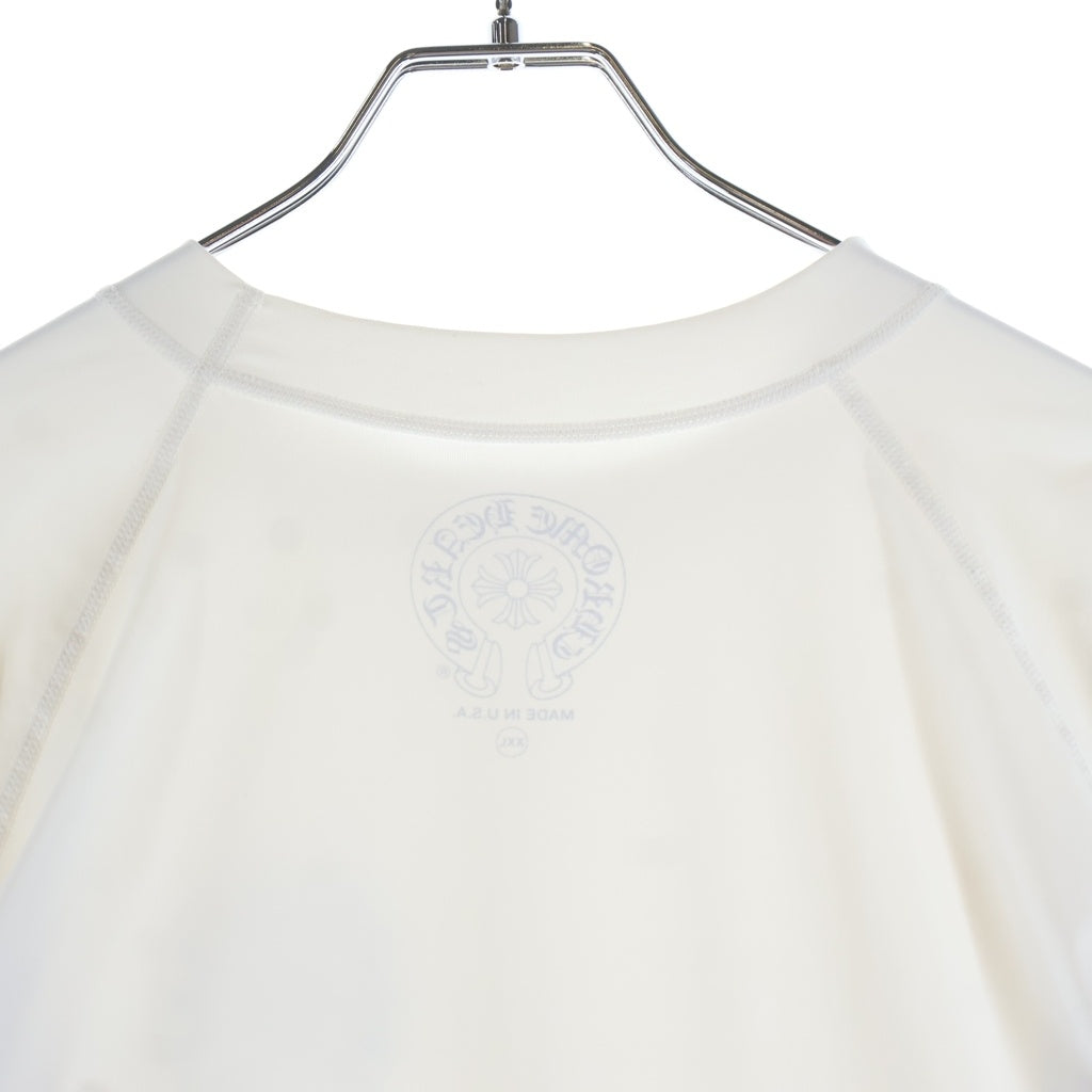 CHROME HEARTS(クロムハーツ) ホースシュー CHプラス オールイングリッシュ ロングスリーブカットソー ラッシュガード 長袖Tシャツ ホワイト/ブラック