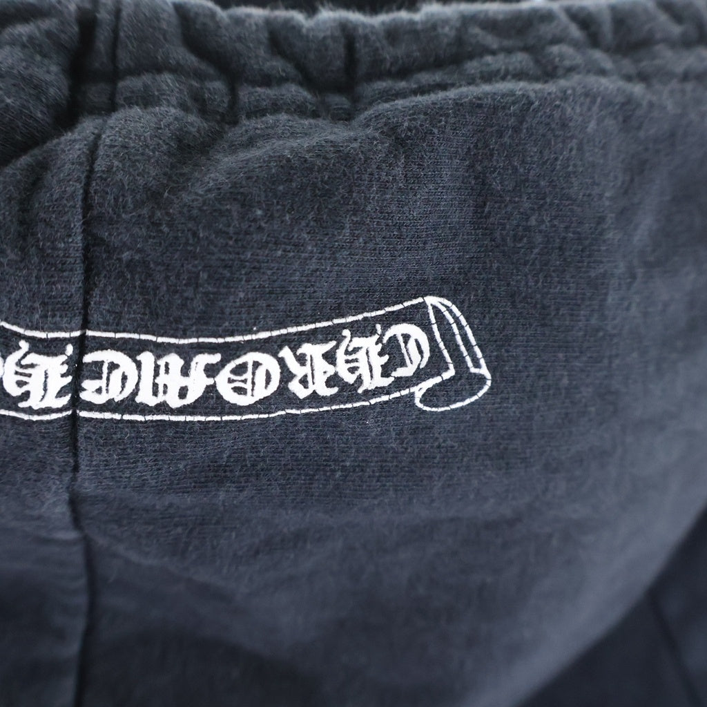 CHROME HEARTS(クロムハーツ) OLD SWTSHRT HD ZIP 袖フローラルホースシュープリントジップパーカー ブラック/ホワイト