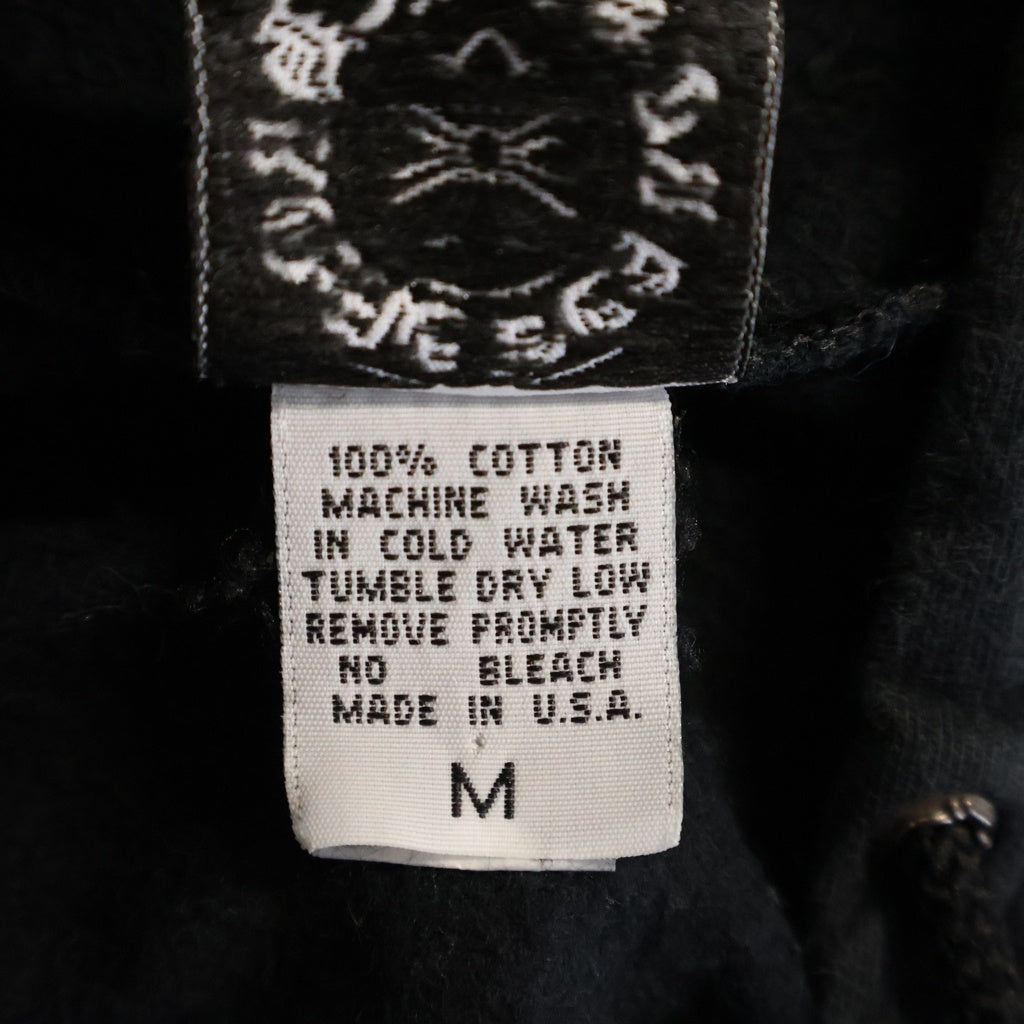 CHROME HEARTS(クロムハーツ) OLD SWTSHRT HD ZIP 袖フローラルホースシュープリントジップパーカー ブラック/ホワイト