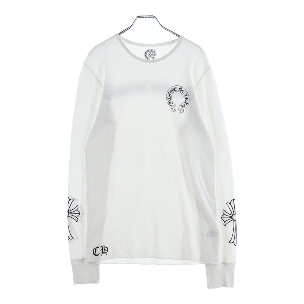 CHROME HEARTS(クロムハーツ) Thermal L S CHクロスプリント サーマル 長袖Tシャツ ホワイト