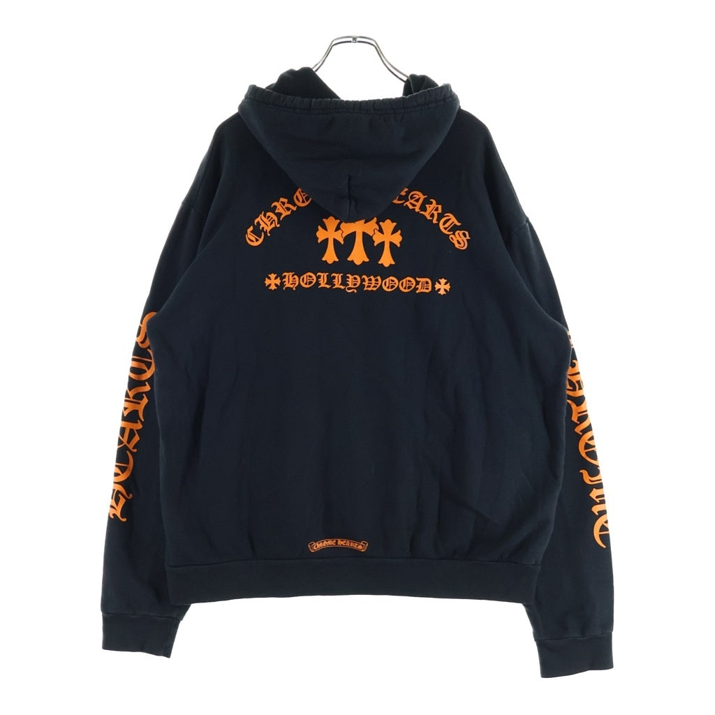 CHROME HEARTS(クロムハーツ) KING TACO 3 CEMETERY HD PLVR キングタコ 3セメタリー プリントロゴ スウェットプルオーバーパーカー ブラック/オレンジ