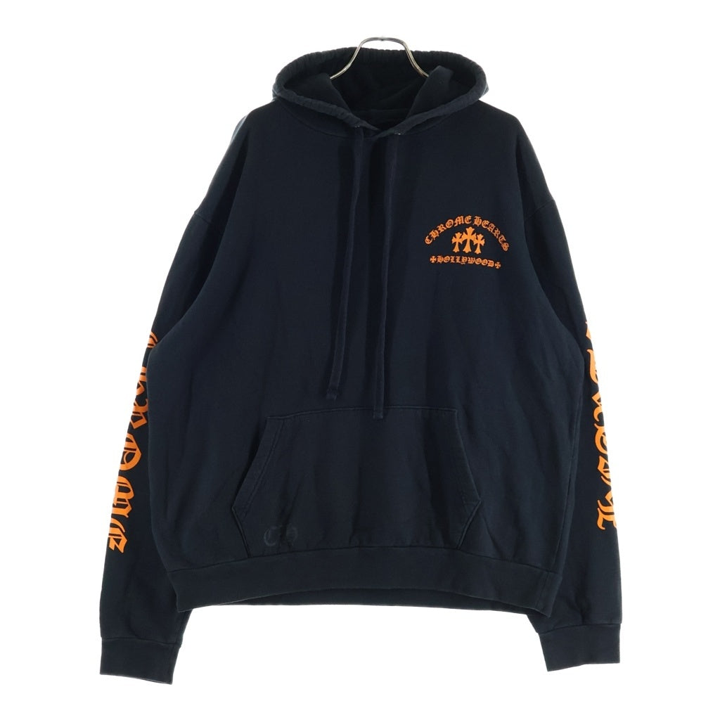 CHROME HEARTS(クロムハーツ) KING TACO 3 CEMETERY HD PLVR キングタコ 3セメタリー プリントロゴ スウェットプルオーバーパーカー ブラック/オレンジ